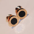 BVLGARI BVL EARRINGS CLUSTER BLACK GOLD PINK