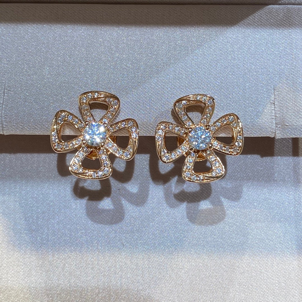 BVLGARI BVL FIOREVER DIAMOND STUD EARRINGS