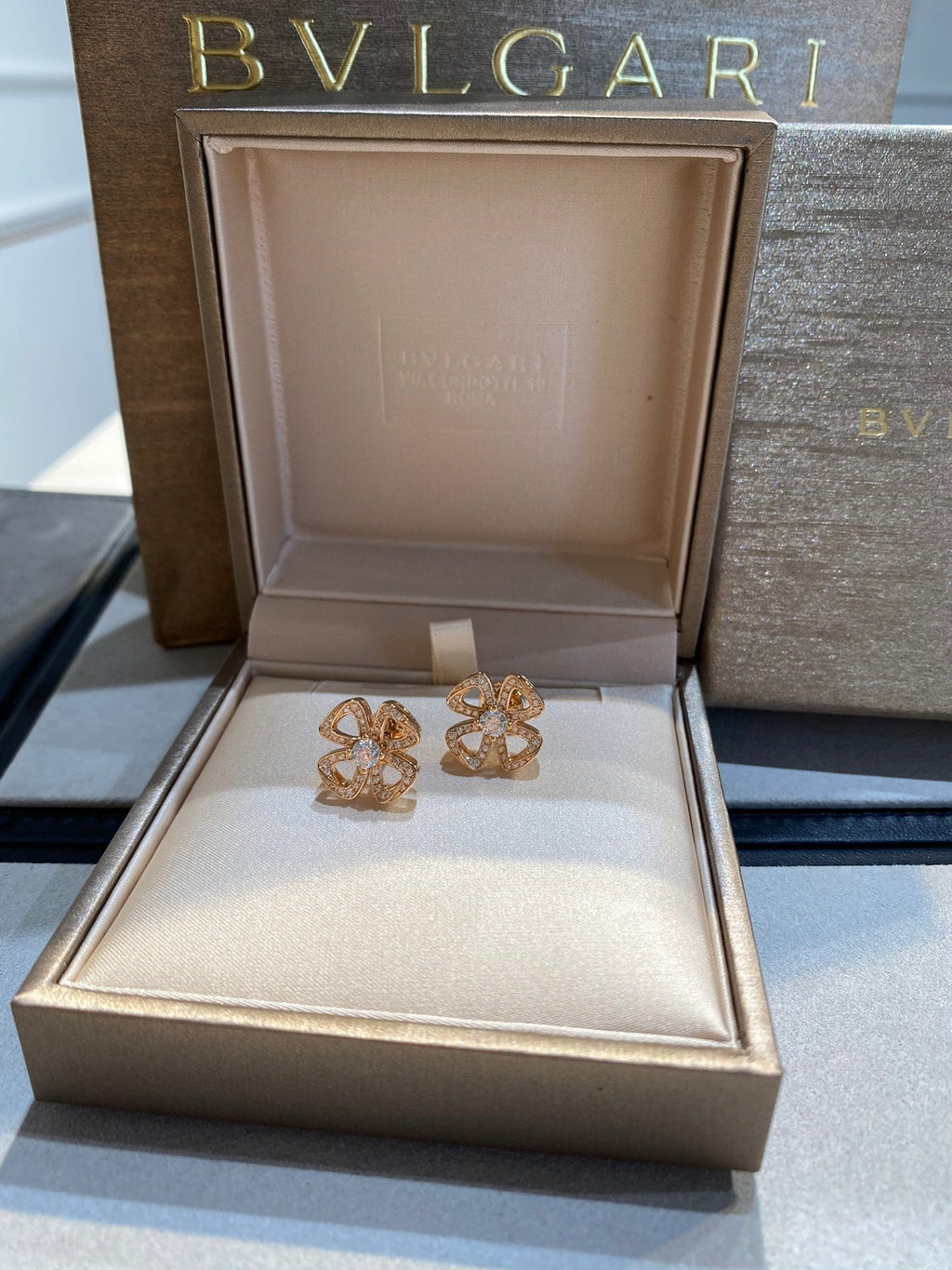 BVLGARI BVL FIOREVER DIAMOND STUD EARRINGS