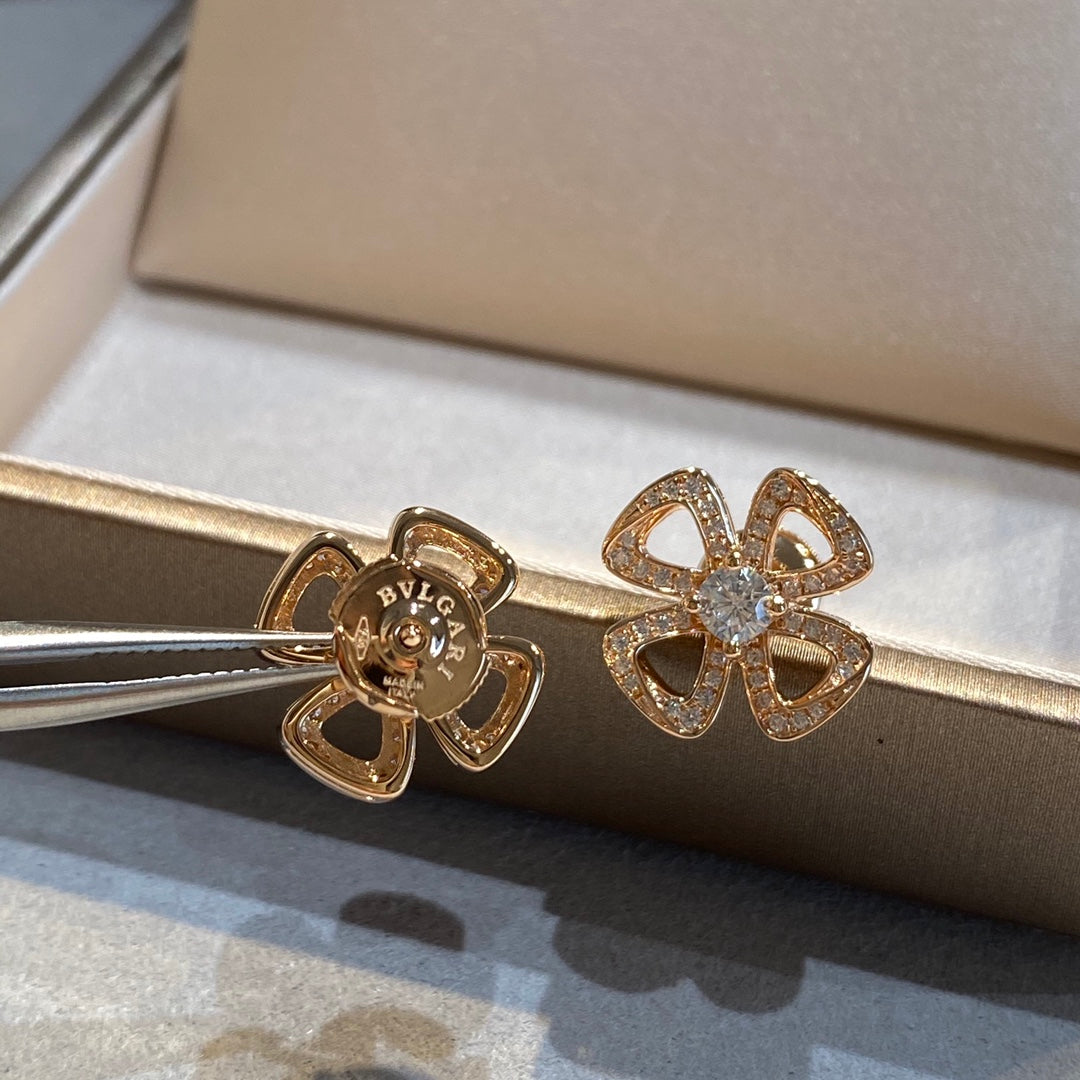 BVLGARI BVL FIOREVER DIAMOND STUD EARRINGS