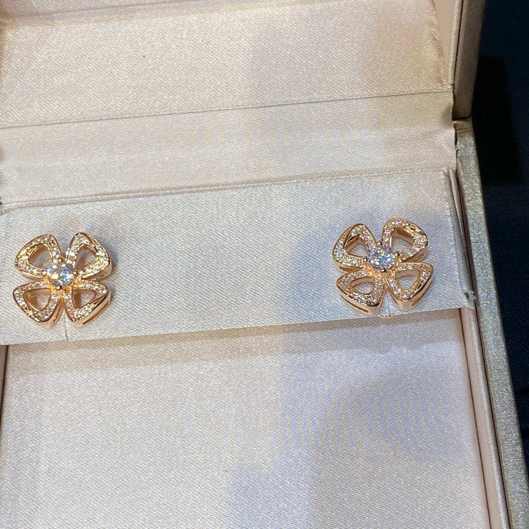 BVLGARI BVL FIOREVER DIAMOND STUD EARRINGS