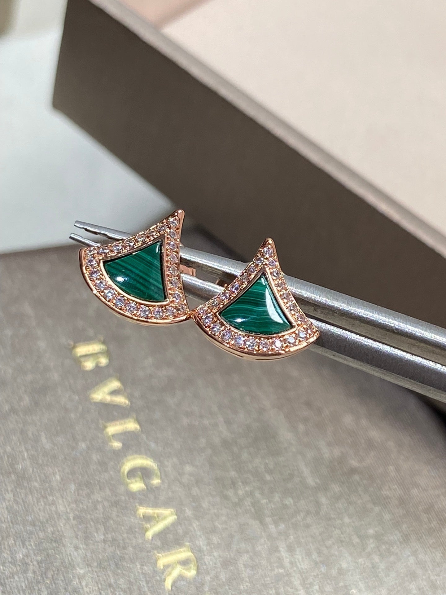 BVLGARI DIVAS DREAM EARRINGS PINK GOLD DIAMOND