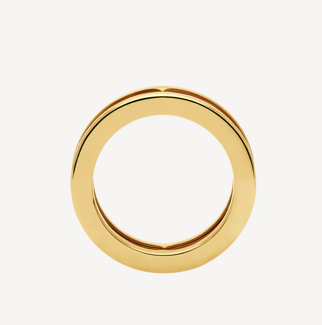 BVLGARI ZERO 1 ONE-BAND WITH OPENWORK LOGO SPIRAL RING