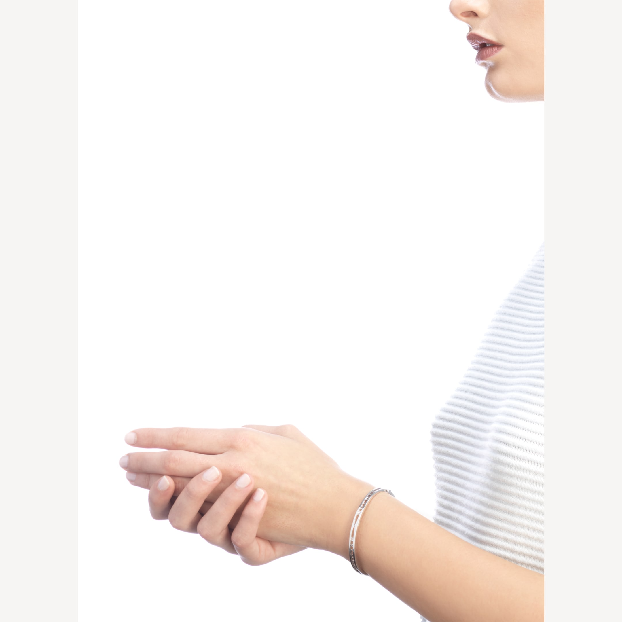 BVLGARI ZERO 1 SPIRAL LOGO SILVER BRACELET