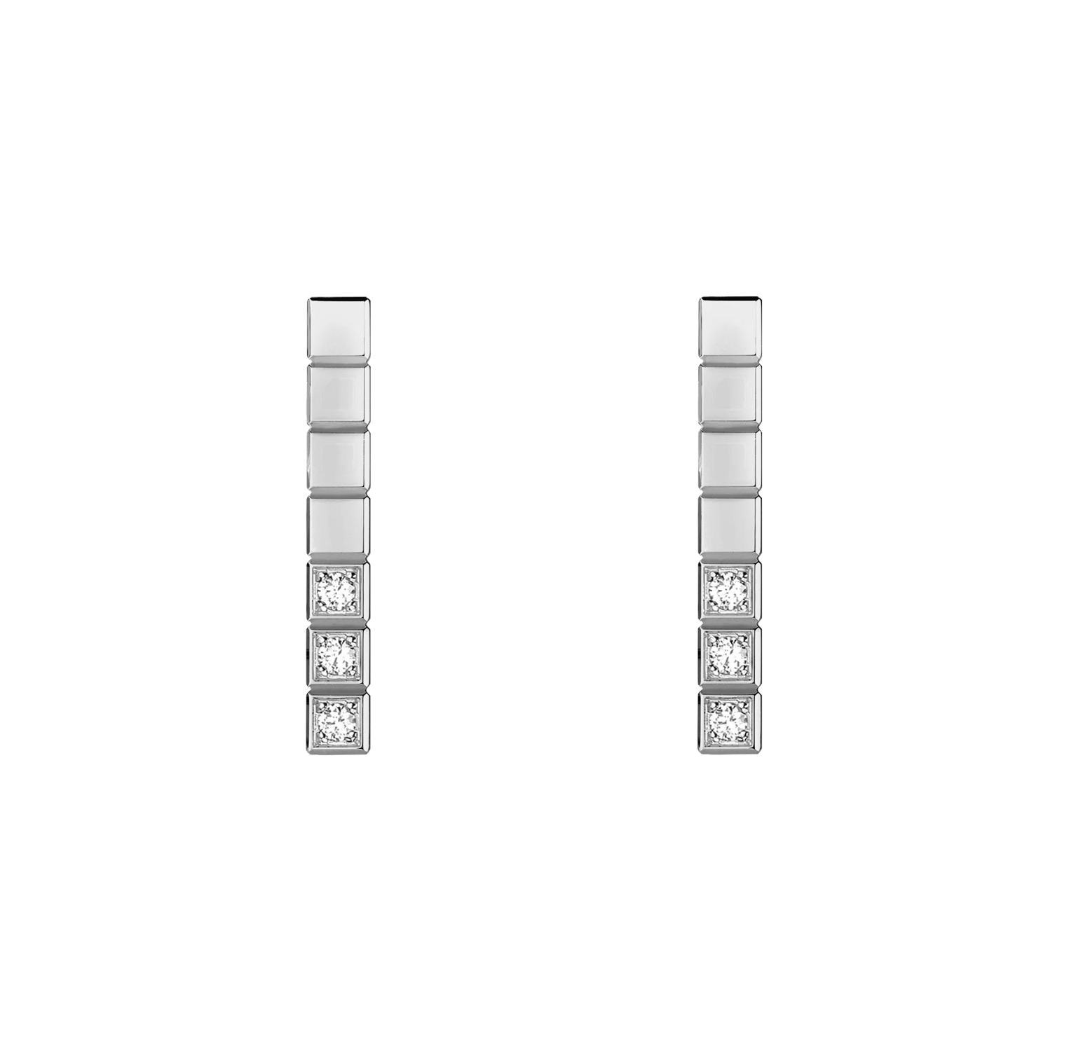 CHOPARD ICE CUBE SILVER DIAMONDS EARRINGS