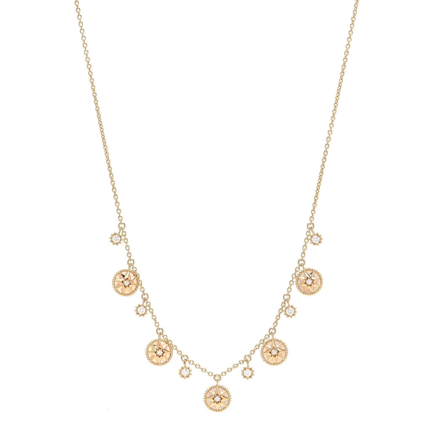 DIOR ROSE VENTS 5 MOTIF NECKLACE