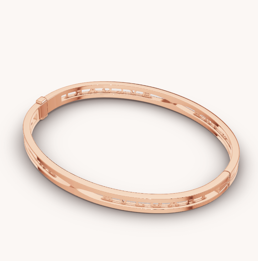 BVLGARI ZERO 1 SPIRAL LOGO PINK GOLD BRACELET