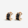 BVLGARI ZERO 1 PINK GOLD CERAMIC EARRINGS