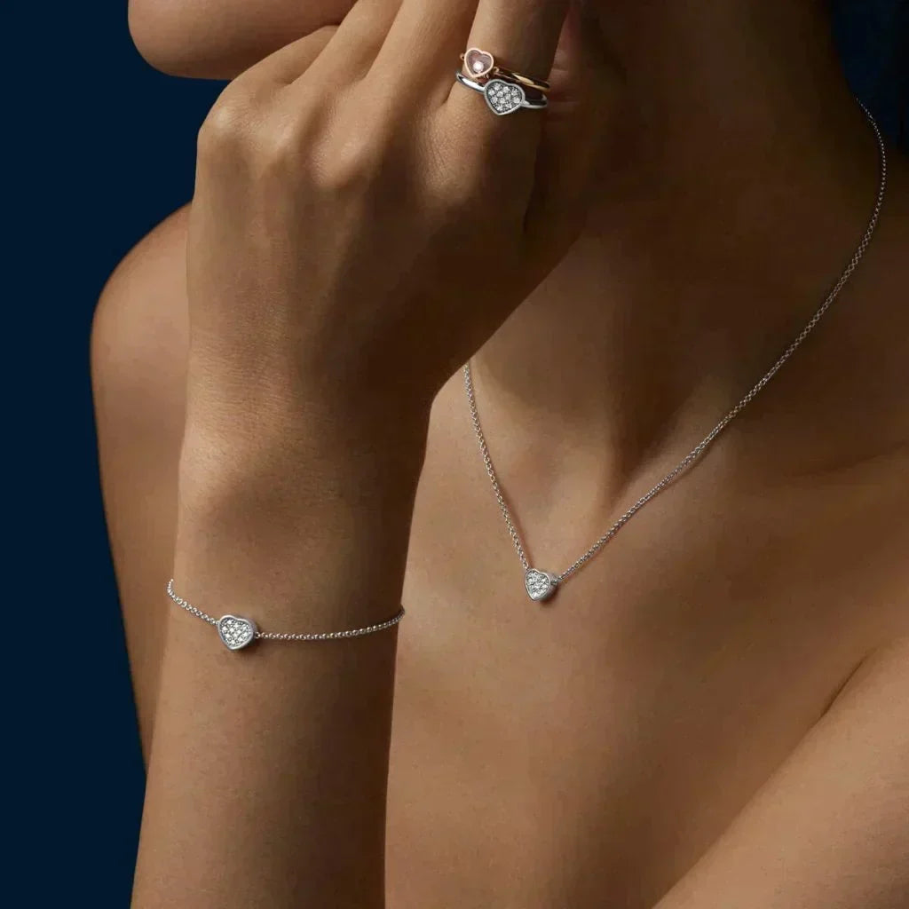 CHOPARD HAPPY HEART SILVER BRACELET DIAMOND