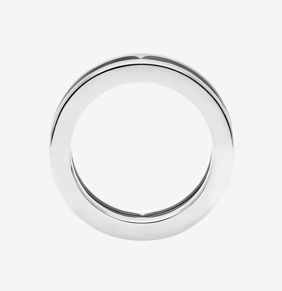 BVLGARI ZERO 1 ONE-BAND WITH OPENWORK LOGO SPIRAL RING