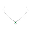 CHAUMET JOSEPHINE MALACHITE SILVER DIAMOND NECKLACE