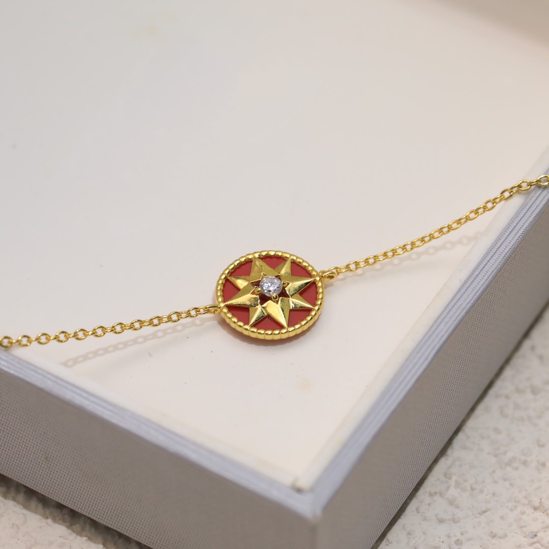 DIOR LUCKY STAR 1 DIAMOND RED GOLD BRACELET