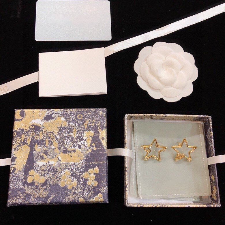 DIOR CD EARRINGS STAR GOLD DIAMOND