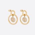 DIOR CD DROP GOLD DIAMOND EARRINGS