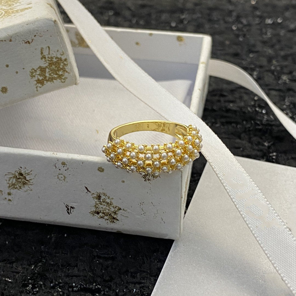 DIOR CD RING PEARL GOLD