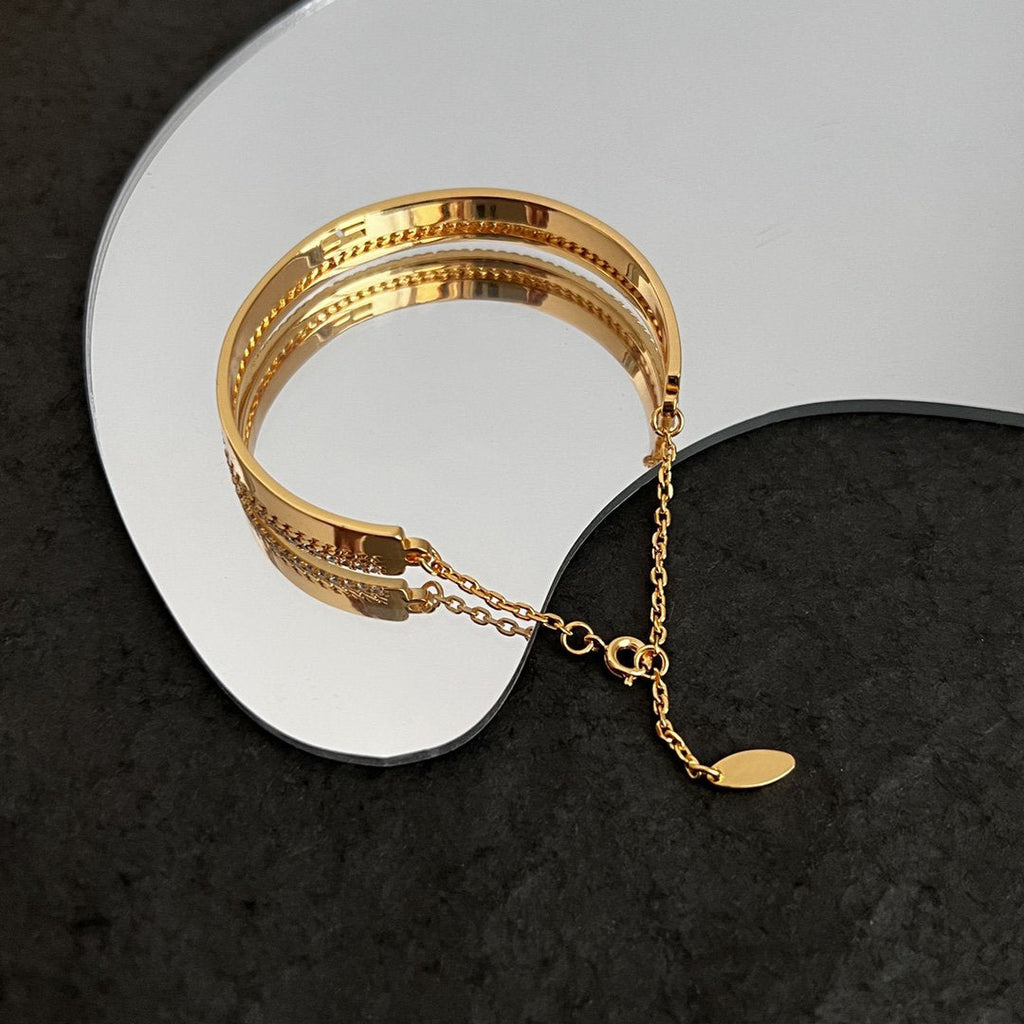 FENDI F BRACELET GOLD DIAMOND