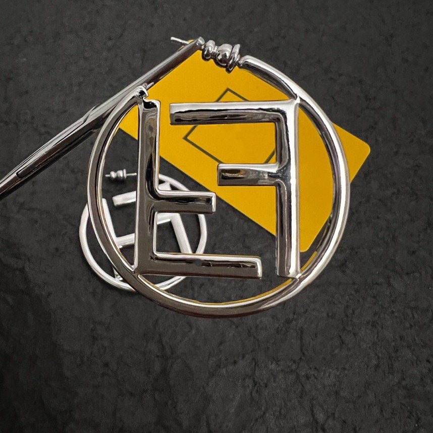 FENDI DOUBLE F SILVER EARRINGS
