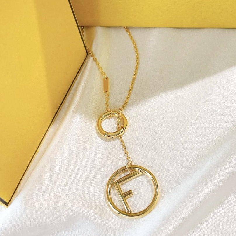 FENDI F LOGO GOLD NECKLCE
