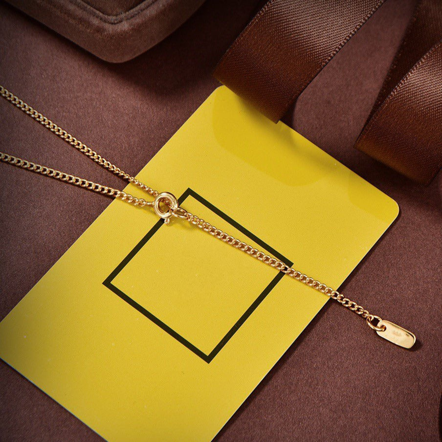FENDI DOUBLE F GOLD DIAMOND NECKLACE
