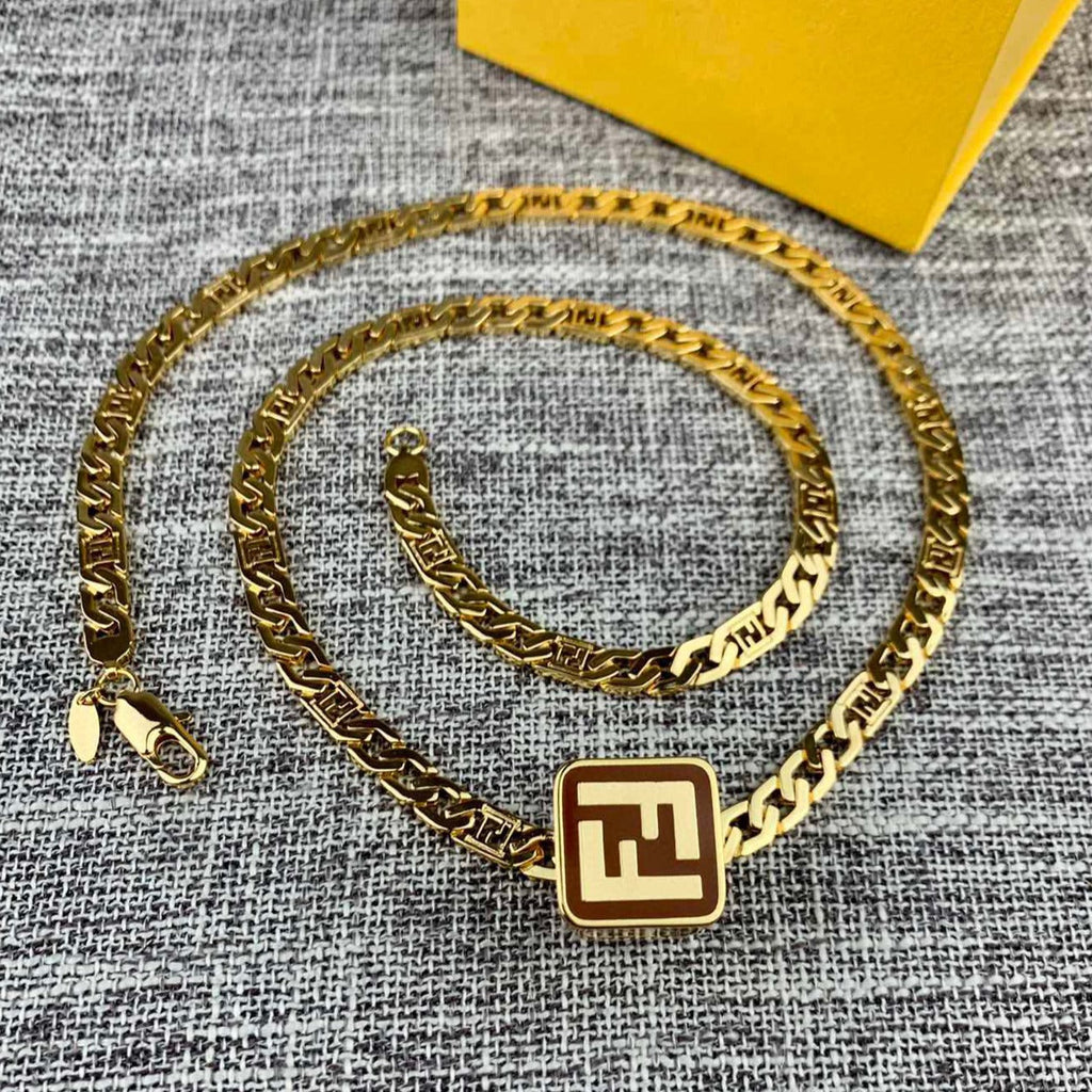 FENDI FOREVER FF GOLD NECKLACE