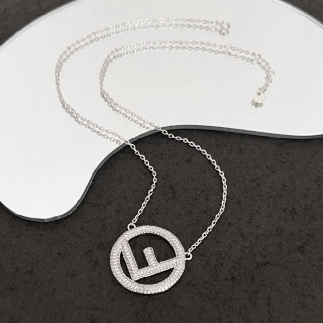 FENDI F LOGO NECKLACE FULL DIAMOND