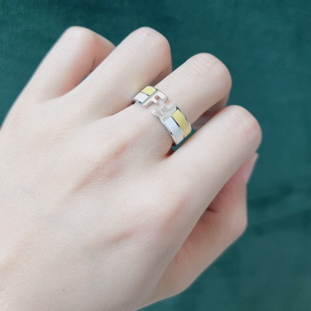 FENDI FF RING SILVER WHITE&YELLOW