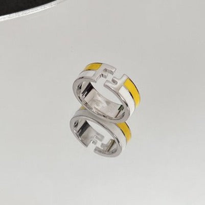 FENDI FF RING SILVER WHITE&YELLOW