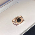 BVLGARI Bvlgari Rose Gold Flip Ring Set With Mother-of-pearl And Onyx