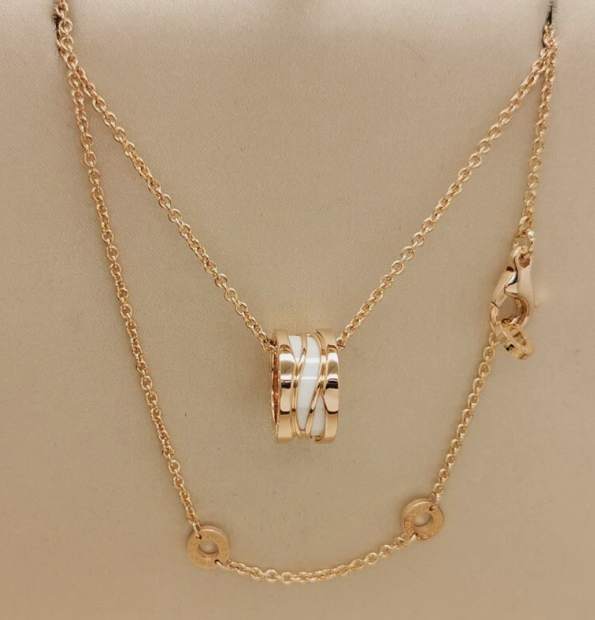 BVLGARI ZERO 1 FOUR BAND PINK GOLD CERAMIC