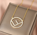 FENDI F LOGO NECKLACE FULL DIAMOND