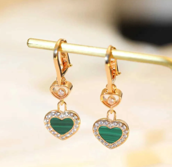 CHOPARD HAPPY HEART DIAMOND PINK GOLD EARRINGS