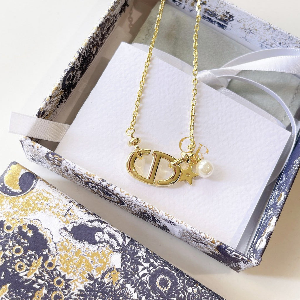 DIOR CD NAVY NECKLACE
