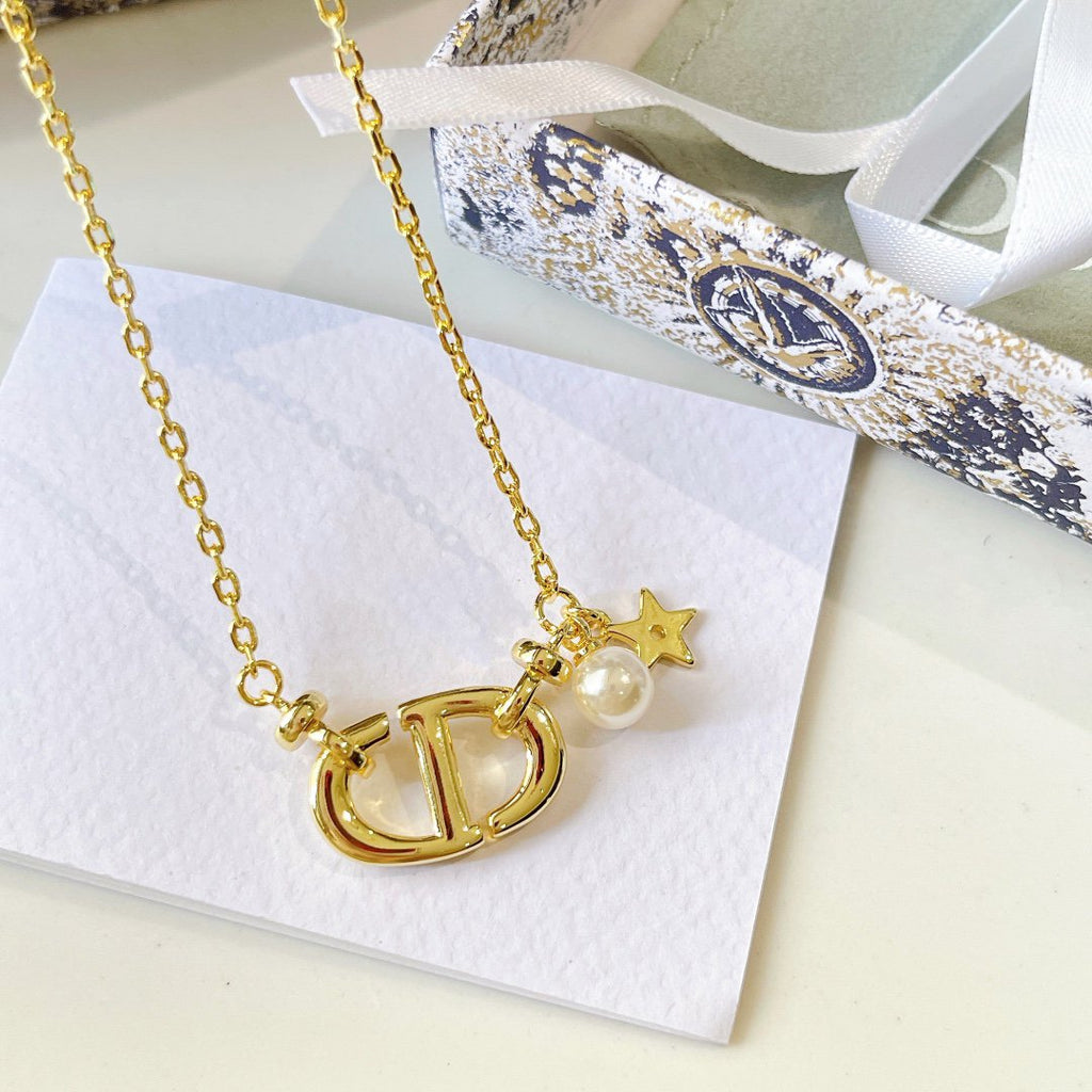 DIOR CD NAVY NECKLACE