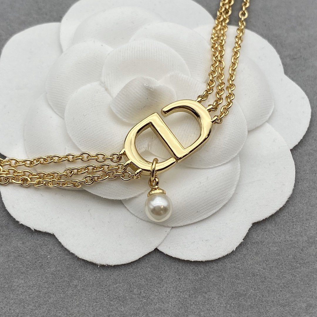 DIOR WOMEN 30 MONTAIGNE NECKLACE GOLD-FINISH METAL