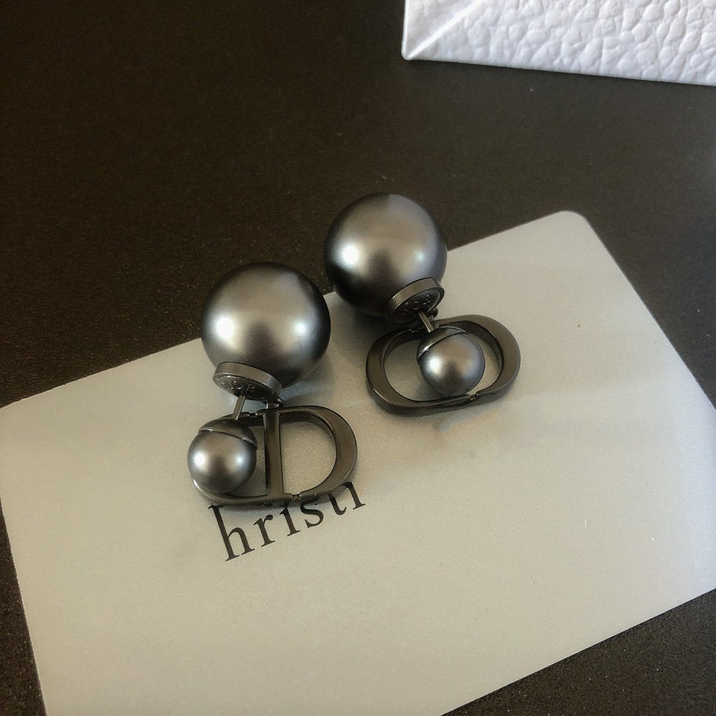 DIOR WOMEN'S DESIGNER BLACK CD EARRINGS