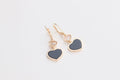 CHOPARD HAPPY HEART EARRINGS ONYX PINK GOLD DIAMOND