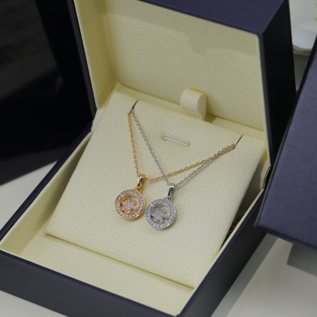 CHOPARD HAPPY HEART PEDANT DIAMOND SILVER NECKLACE