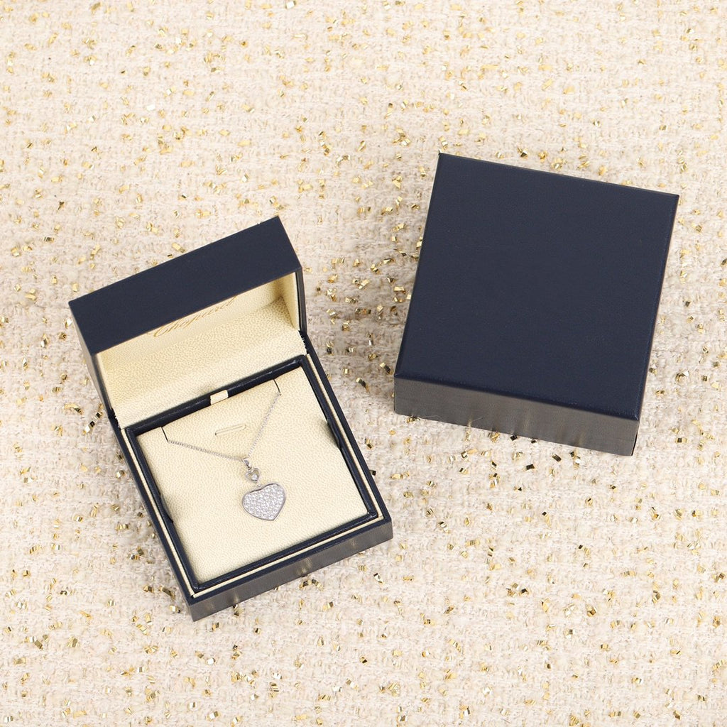 CHOPARD HAPPY HEART NECKLACE SILVER FULL DIAMOND