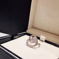 CHOPARD DOUBLE HEART SILVER DIAMOND RING