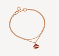 BVLGARI DREAM 1 MOTIF MOP PINK GOLD DOUBLE CHAIN BRACELET