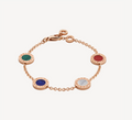 BVLGARI BVL PINK GOLD MULTICOLOR 4 MOTIF BRACELET