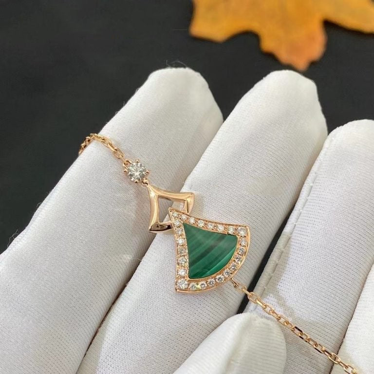 BVLGARI DREAM BRACELET MALACHITE PINK GOLD DIAMOND