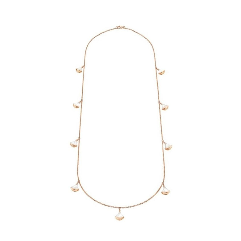BVLGARI DREAM NECKLACE 9 MOTIF WHITE MOP PINK GOLD