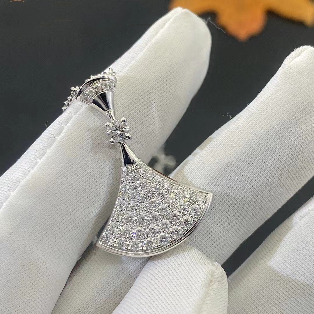BVLGARI DREAM NECKLACE SILVER FULL DIAMOND