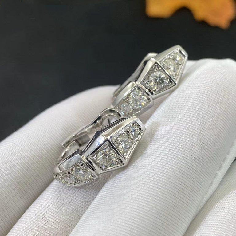 BVLGARI SERPENTI SILVER DIAMOND EARRINGS