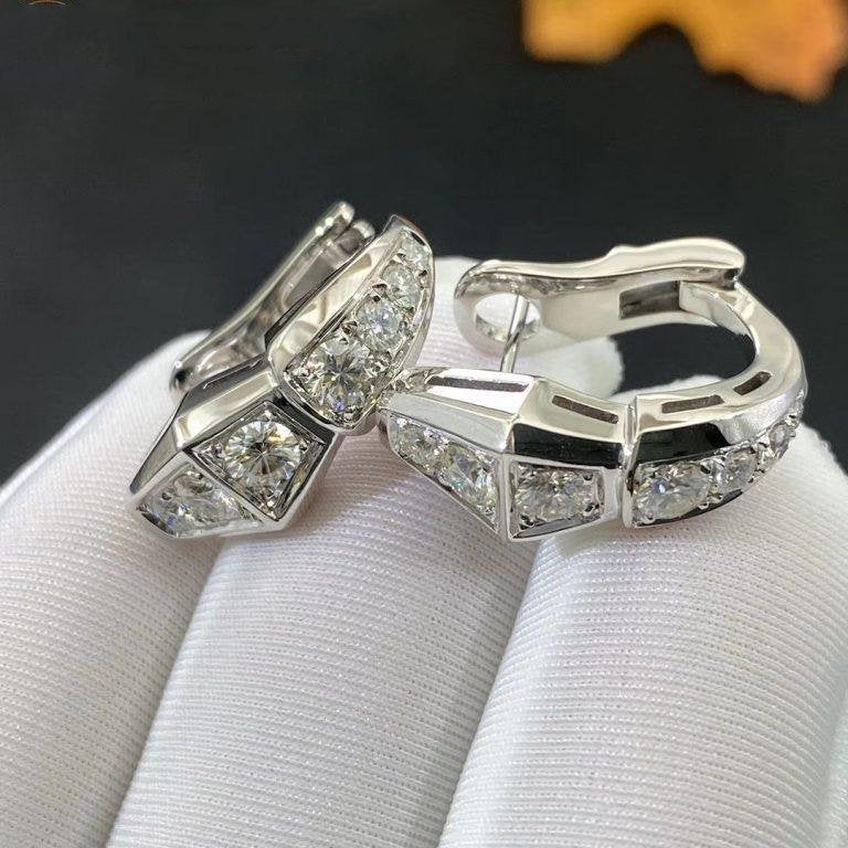 BVLGARI SERPENTI SILVER DIAMOND EARRINGS