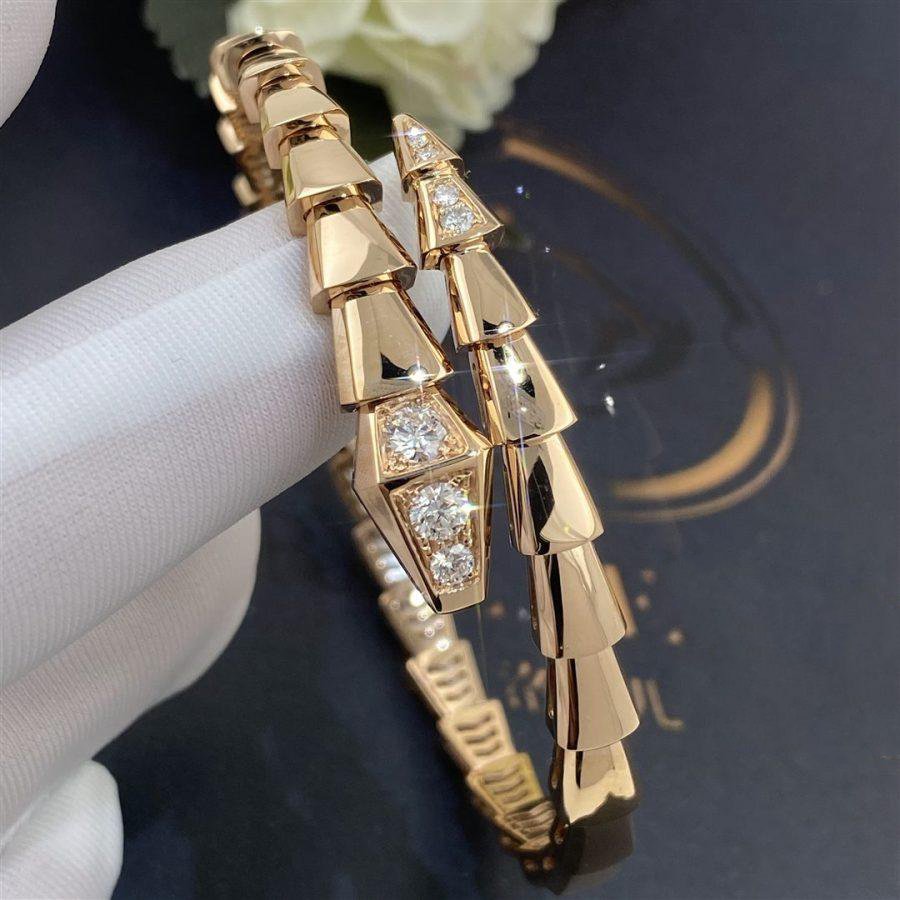 BVLGARI SERPENTI BRACELET DIAMONDS PINK GOLD