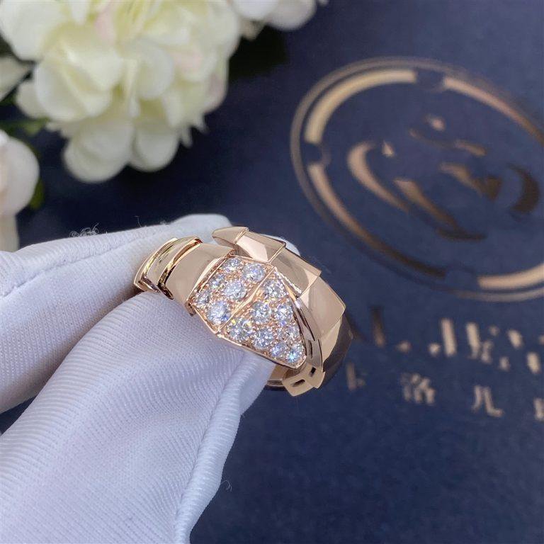 BVLGARI SERPENTI RING PINK GOLD DIAMOND