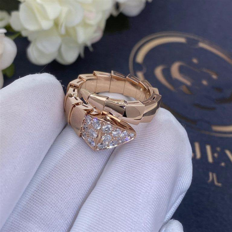 BVLGARI SERPENTI RING PINK GOLD DIAMOND