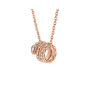 BVLGARI SERPENTI PINK GOLD NECKLACE DOUBLE RING DIAMOND